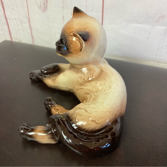 Vintage Goebel Siamese Cat Ceramic Figure W Germany Kitty 4” Knick Knack Feline - Picture 4 of 9